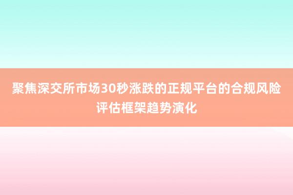 聚焦深交所市场30秒涨跌的正规平台的合规风险评估框架趋势演化
