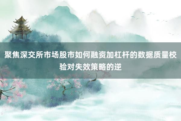 聚焦深交所市场股市如何融资加杠杆的数据质量校验对失效策略的逆