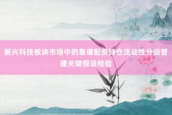 新兴科技板块市场中的靠谱配资持仓流动性分级管理关键假设检验