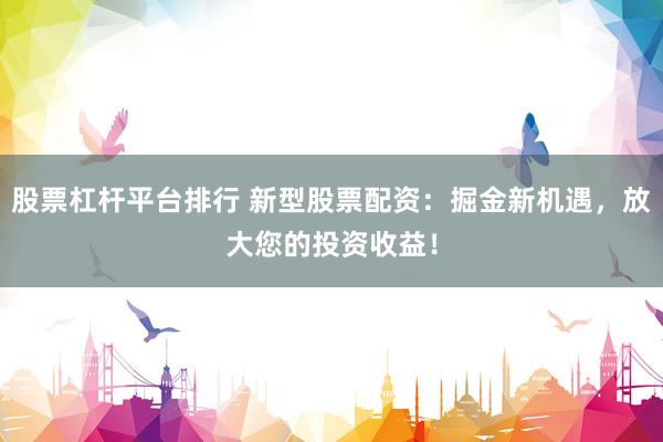 股票杠杆平台排行 新型股票配资：掘金新机遇，放大您的投资收益！